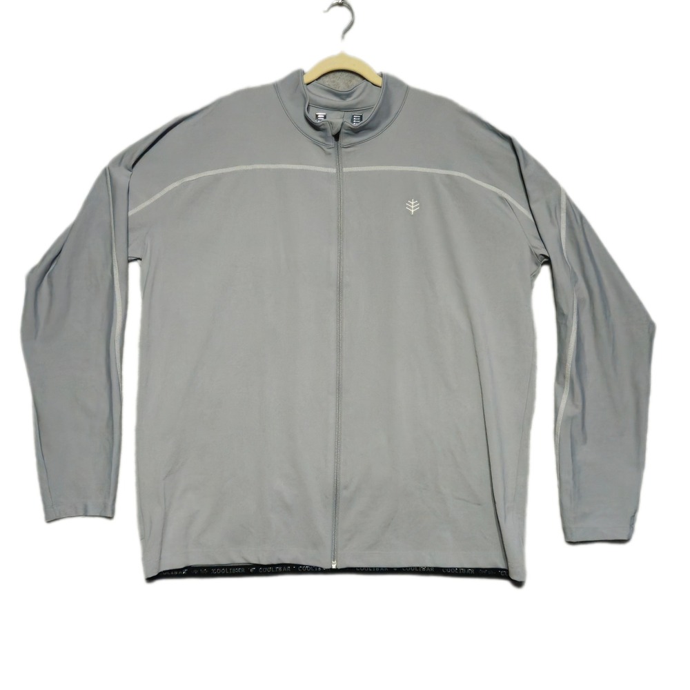 Coolibar Menorca Water Jacket Mens XXL Grey UPF 50+ Full Zip Swim Shirt 10079